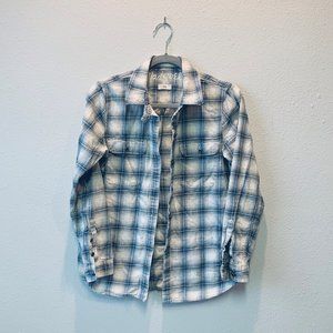 Madewell Blue & Cream Plaid Button-Down